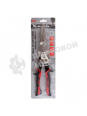 Ножницы по металлу Matrix, удлиненные, 290 мм, прямой рез, CrMo, 2-комп.обрезиненные рук-ки, PRO