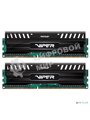 Оперативная память Patriot Viper 3, DDR3, 16GB (2x8 GB), 1600 MHz, CL10, DIMM, радиатор, черный