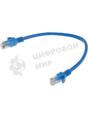 Патч-корд Premier PP6U-0.25M/B 10000Гбит/с UTP 4 пары cat.6 CCA molded 0.25м синий RJ-45 (m)-RJ-45 (m)