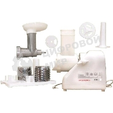 Мясорубка электрическая Белвар КЭМ-36/220-4-30 белый, 1000 Вт, 0.6 кг/мин, реверс, защита от перегрузки, насадки - 5