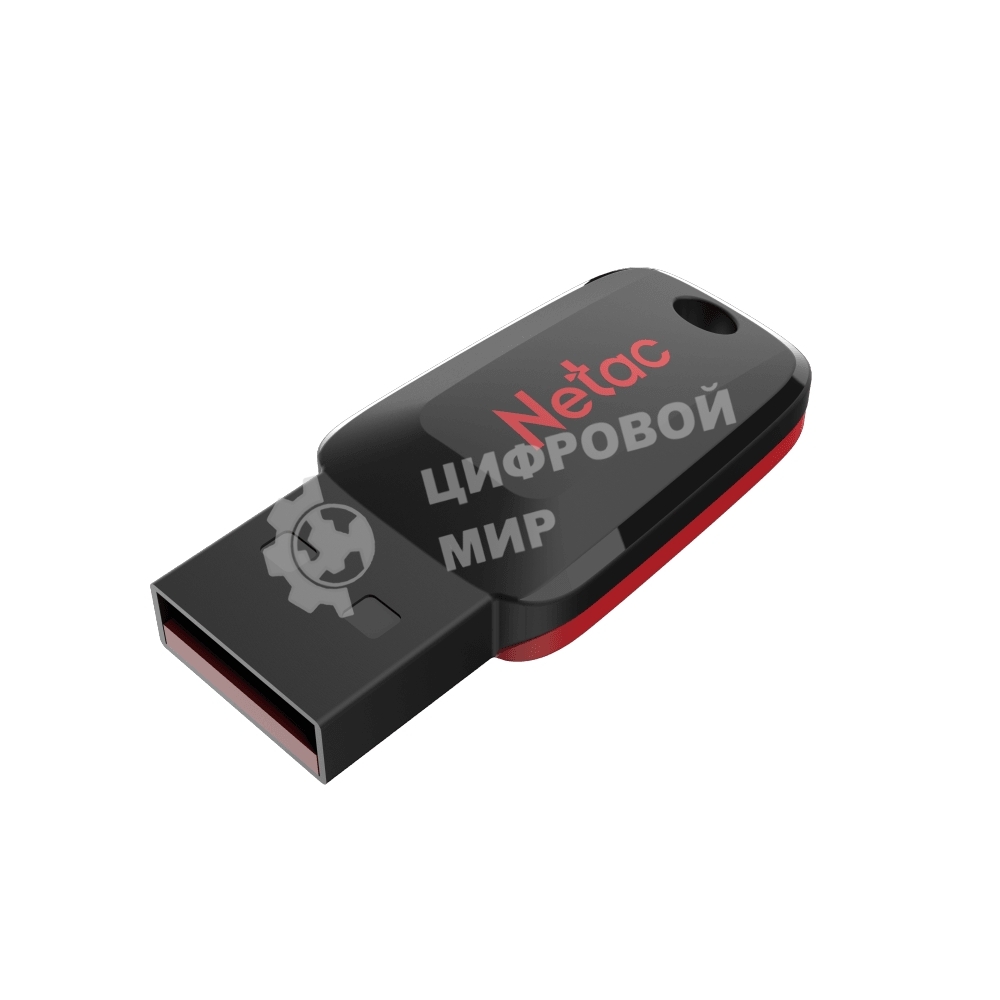 Флешка USB Netac U197 (NT03U197N-016G-20BK), 16Gb, USB 2.0, R/W 25/10, черный/красный