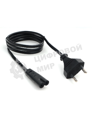 Кабель питания аудио/видео Cablexpert PC-184/2-1М, 1м, CEE 7/16 - C7, 2-pin, 2х0,5, черный, пакет