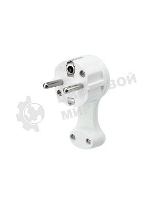 Вилка Евро Rexant угловая с з/к 16 А плоская за шкаф белая