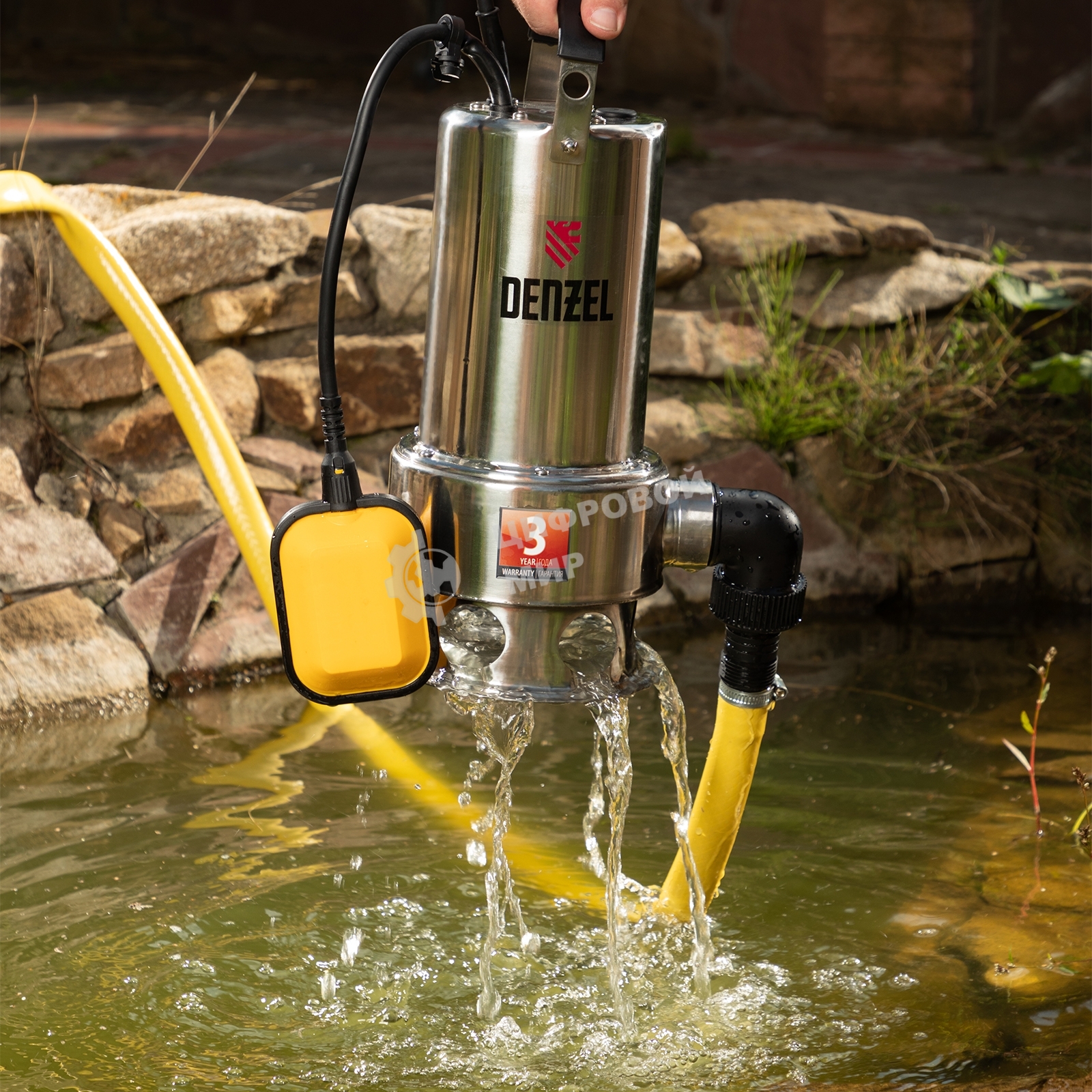 Насос Denzel DP1100X дренажный 1100Вт подъем 11м 15500л/ч