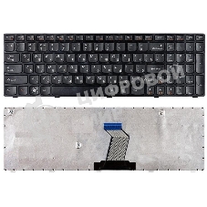 Клавиатура для ноутбука Lenovo IdeaPad B570 B580 V570 Z570 Z575 B590 черная с черной рамкой