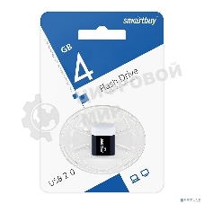 Флешка USB Smartbuy LARA black (SB4GBLara-K), 4Gb, USB 2.0, R/W 15/5, черный/белый