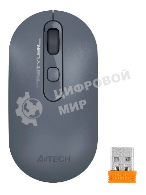Мышь беспроводная A4Tech Fstyler FG20 пепельный/синий, 2000 dpi, радиоканал, USB, кнопки - 4