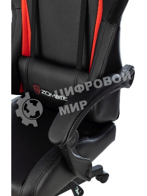 Кресло Zombie GAME TETRA черный/красный, экокожа, 120 кг, механизм качания