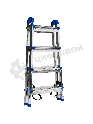 Стремянка двухсторонняя Сибртех 4 ст., сталь профиль, стальные ступени