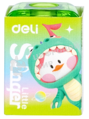 Точилка для карандашей ручная Deli EH552 Little Singer, 1 отверстие, пластик, ассорти, коробка
