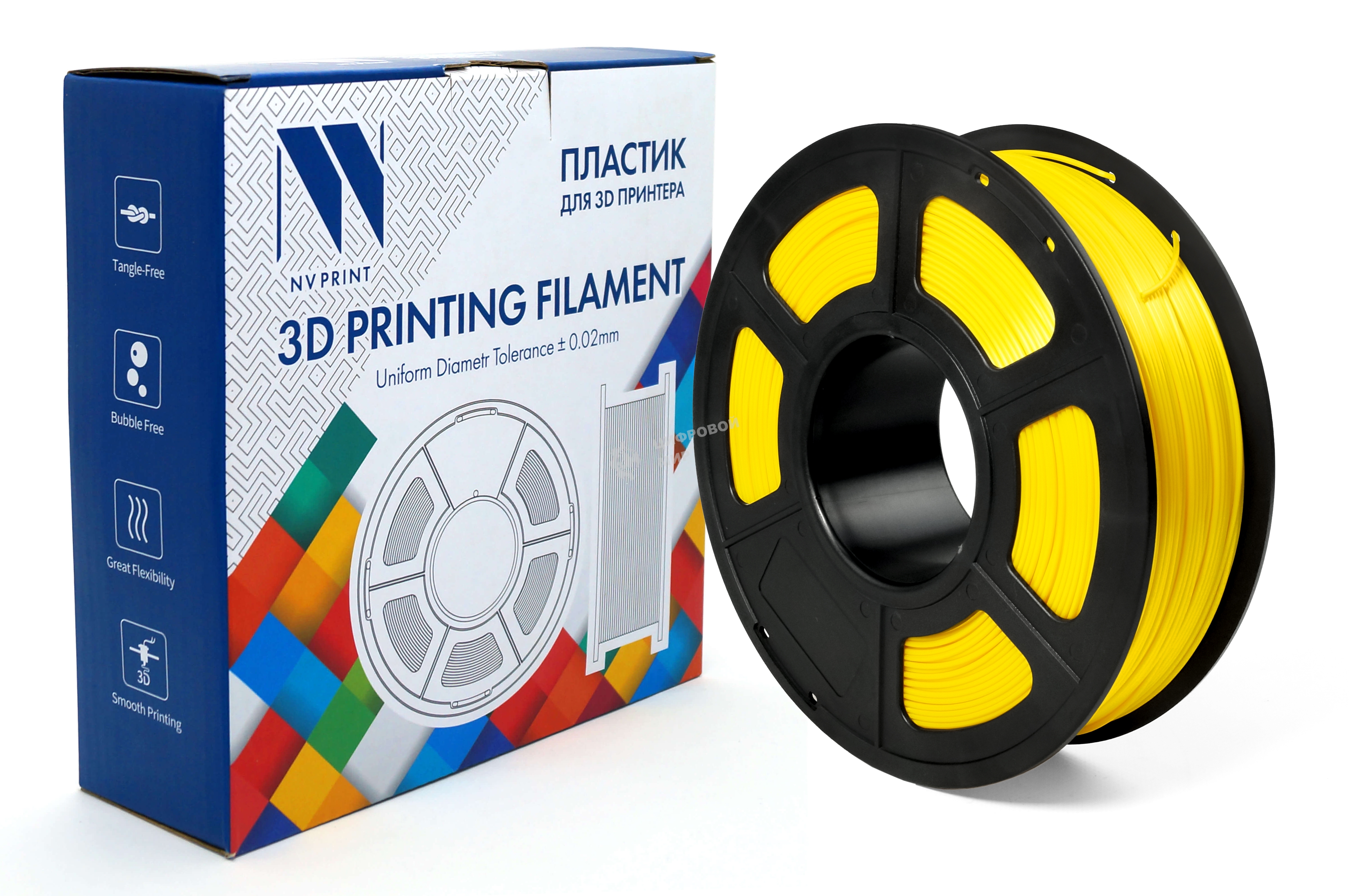 Филамент NVPrint Silk PLA+ GOLDEN для 3D печати диаметр 1.75мм масса 1 кг