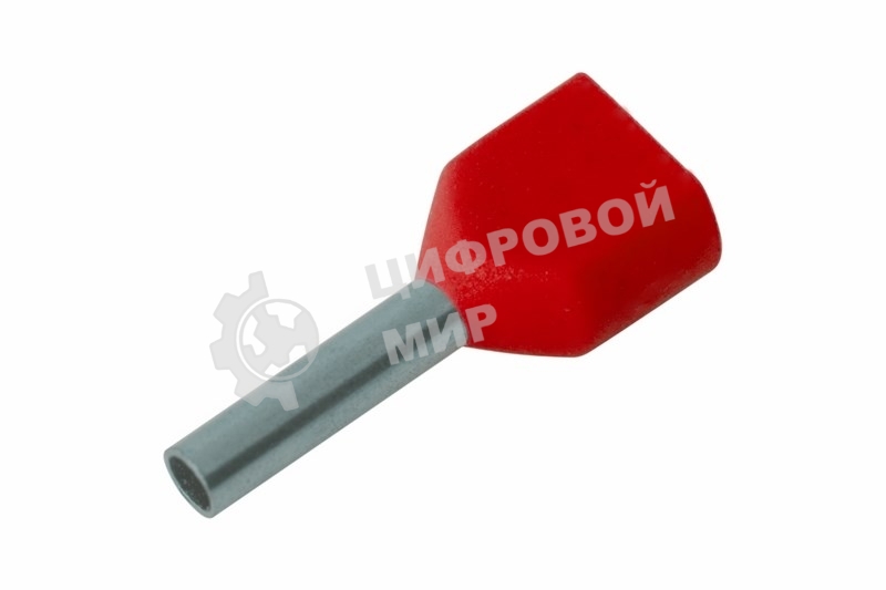 Наконечник штыревой втулочный изолированный Rexant F-8 мм 2х1 мм² (НШВи(2) 1.0-8/НГи2 1,0-8) красный