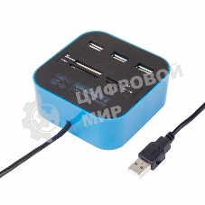 Разветвитель USB Rexant на 3 порта+картридер (все в одном) черный