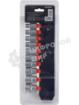 Набор торцовых головок PATRIOT SSR-1/2, CrV сталь, трещотка, удлинитель, 12 предм.Тороцовые головки 10 шт: 10,11,12,13,14,15,17,19,22,24мм удлинитель 125мм 1шт трещотка 72 зуба 1 шт