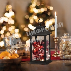 Декоративный фонарь Neon-night с шариками, черный корпус, размер 14х14х27 см, цвет теплый белый