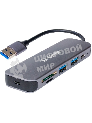 USB-концентратор D-Link DUB-1325/A1A с 2 портами USB 3.0, 1 портом USB Type-C, слотами для карт SD и microSD и разъемом USB 3.0