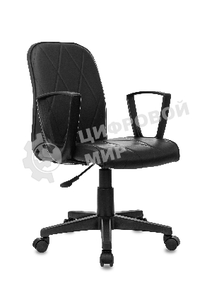 Кресло Бюрократ CH-327 черный, экокожа, 120 кг, механизм качания