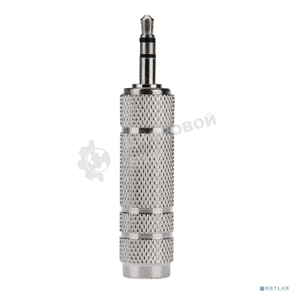 Переходник Rexant 3,5мм стерео штекер - 6,3мм стерео гнездо, металл