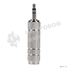 Переходник Rexant 3,5мм стерео штекер - 6,3мм стерео гнездо, металл