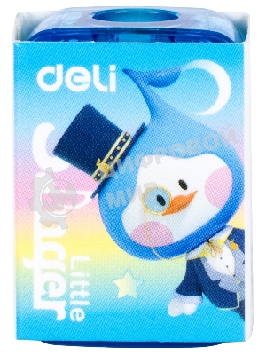 Точилка для карандашей ручная Deli EH552 Little Singer, 1 отверстие, пластик, ассорти, коробка