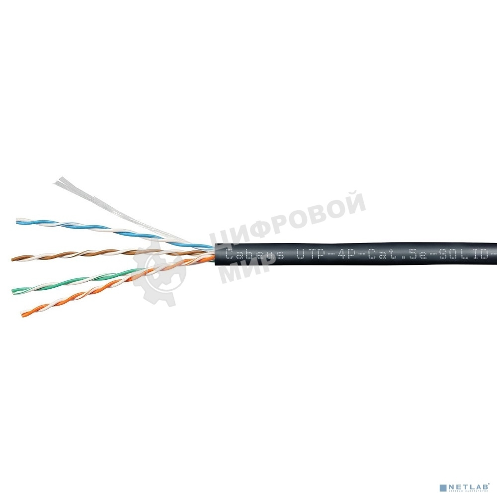 КАБЕЛЬ ВИТАЯ ПАРА CABEUS UTP-4P-CAT.5E-SOLID-OUT-LSZH-UV UTP (U/UTP), КАТЕГОРИЯ 5E, 4 ПАРЫ (24 AWG), ОДНОЖИЛЬНЫЙ, ДЛЯ ВНЕШНЕЙ ПРОКЛАДКИ (+75 C - -40), LSZH-UV (305 М)
