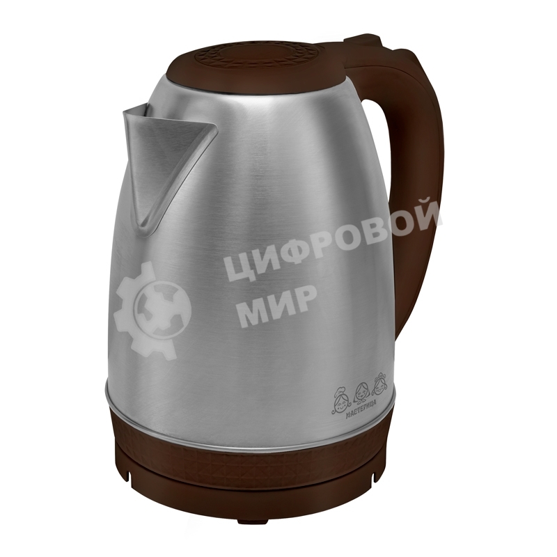 Чайник электрический Мастерица EK-1801М, шоколад, 1,8л, нержавейка