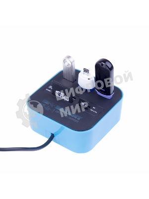 Разветвитель USB Rexant на 3 порта+картридер (все в одном) черный