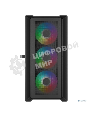Компьютерный корпус Powercase Alisio Micro X4B V2, Tempered Glass, 4х 120мм ARGb fans, ARGb HUB, черный, mATX (CAMCXB-A4)