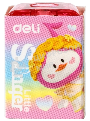 Точилка для карандашей ручная Deli EH552 Little Singer, 1 отверстие, пластик, ассорти, коробка