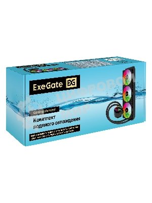Система жидкостного охлаждения ExeGate BlackWater-360.PWM.RGb черный, 120 мм, алюминий/медь, 2000 об/мин, 37 дБ, 4 pin, 280 Вт