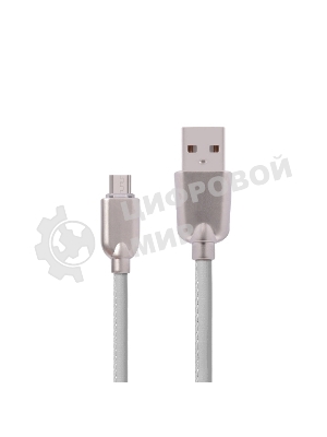 Кабель USB ACD-Allure MicroUSB - USB-A Кожа, 1м, белый