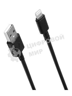 Кабель SunWind USB (m)-Lightning (m) 1.2м черный блистер