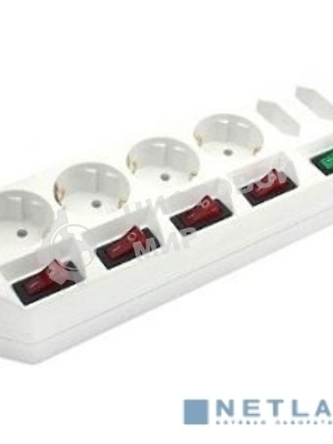 Сетевой удлинитель Most A16 5м (6 розеток) белый (пакет ПЭ)