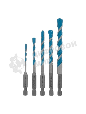 Набор сверл универсальных Gross Multipurpose PRO, 6-гр. хвостовик, 4-10 мм, 5 шт