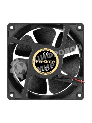Вентилятор 24В DC ExeGate EX12038B2P-24 (120x120x38 мм, 2-Ball (двойной шарикоподшипник), 2pin, 3000RPM, 46dBA)