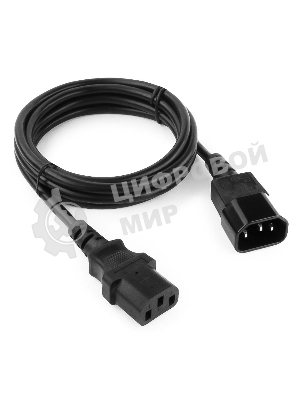 Кабель Power Cube Кабель питания сист.блок-монитор RPC-189-1.8M, 3x0.75, 1.8м, C13-C14 (аналог VDE), 10А, черный, с заземлением