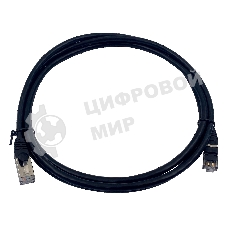 Патч-корд Buro STP 4 пары cat.7 CCA molded 2м черный RJ-45 (m)-RJ-45 (m)