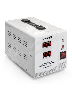 Стабилизатор напряжения ExeGate EX291722RUS Expert AS-1500 (1500ВА, вход 140...260В, двойная цифр. индикация вход/вых. напряжения, выход 220В±8%, КПД 98%, 5 уровней защиты, задержка, метал. корпус, 2 евророзетки, RTL)