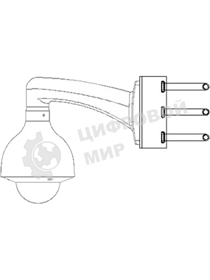 Кронштейн для крепления на столб видеокамер серий HFWxxS, HFWxxR-Z/VF,SD60/6AE/6AL, SD59/50/40, SD6C, SD42, SD29 Кронштейн для крепления на столб видеокамер серий HFWxxS, HFWxxR-Z/VF,SD60/6AE/6AL, SD59/50/40, SD6C, SD42, SD29