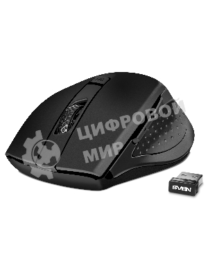Мышь беспроводная SVEN RX-425W черный, 1600 dpi, радиоканал, USB, кнопки - 6
