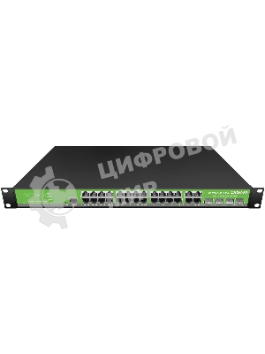 Коммутатор Digma DSP724G-4C-R300 (L2+) 24x1 Гбит/с 4xКомбо(1000BASE-T/SFP) 24PoE 24PoE+ 300W управляемый