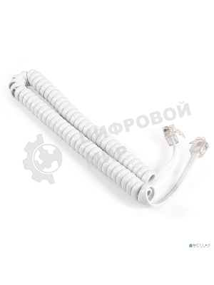 Патч-корд телефонный ExeGate TC4P4C-2M-W (шнур для телефонной трубки, витой, RJ-10 (4P-4C), 2м, белый)