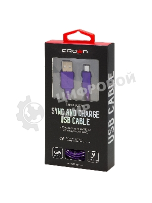Кабель Crown USB - USB Type-C CMCU-3052C violet
