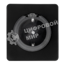 Розетка Kranz ROUND 1-ая с/з с/у, со шторками и крышкой 16А оникс