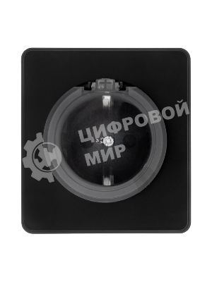 Розетка Kranz ROUND 1-ая с/з с/у, со шторками и крышкой 16А оникс