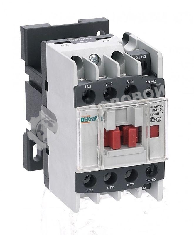 Контактор 9А 220В АС3 1НО+1НЗ КМ-103 DEKraft