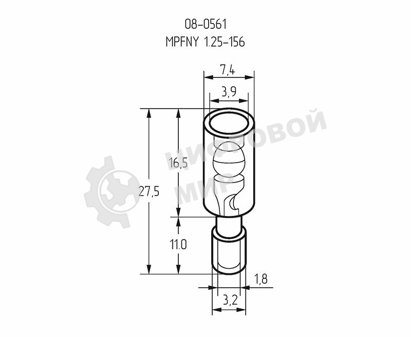 Разъем штекерный полностью изолированный Rexant штекер 4 мм 0.5-1.5 мм² (РШПи-п 1.5-4/РШИп 1,25-4) красный