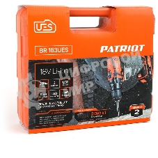 Дрель-шуруповерт Patriot BR 183UES, 18 В, 2 Ач, 29 Нм, щеточный