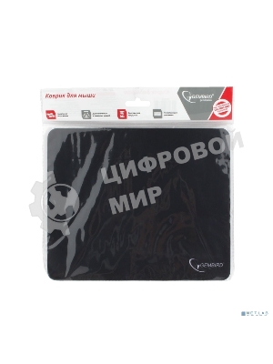 Коврик для мыши Gembird MP-BLACK, черный, размеры 250x200x2мм, полиэстер/резина