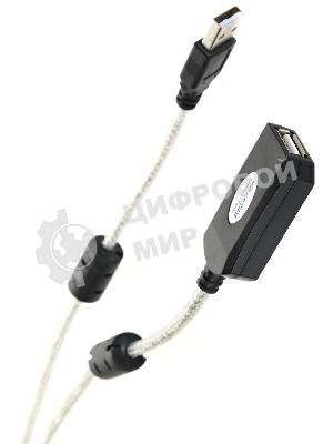 Кабель-адаптер Aopen/Qust USB2.0-repeater, удлинительный активный Am-->Af 20м (ACU823-20M) 6938510851345